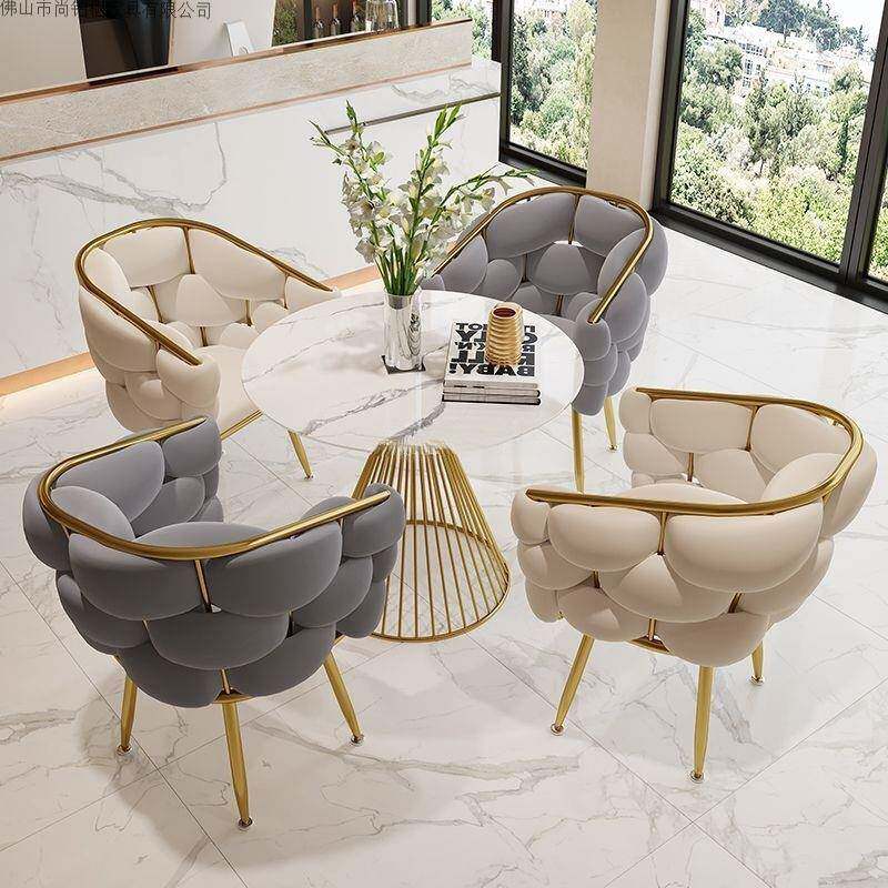 瓣椅泡泡简约凳梳妆花无品牌/妆椅轻椅奢美甲椅家用靠背休化闲椅