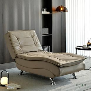 多功能贵妃躺椅家PLG用阳小户皮型艺单客人床厅台折叠午休椅懒人