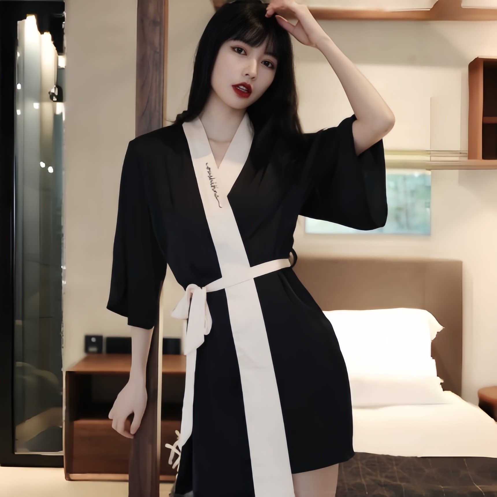 真丝纯欲性感新娘婚礼晨袍
