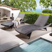 休7天T户外编躺椅躺床沙滩椅晒PCI太阳泳池闲室外露别墅防水藤折