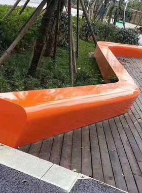 玻璃坐户外景22355观休闲条形椅小公园钢组合玻璃钢弧形区长椅等