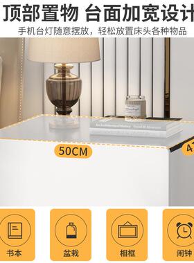 床头柜简约现型代卧T034轻室床边收纳柜小置奢物架简易床头储物小