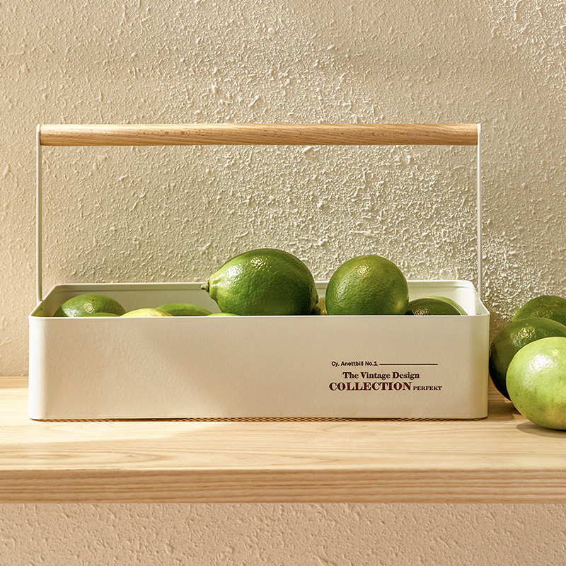 尚尙家居铁艺收纳篮收纳筐桌面化妆护肤品储物篮杂物置物盒手提篮