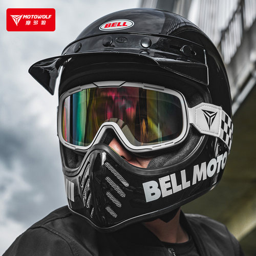 摩多狼摩托车风镜护目镜变色哈雷复古巡航机车骑行防风沙头盔全盔