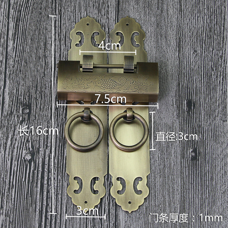 门条拉手中式仿古铜纯黄铜对开门橱柜衣柜门柜子木门拉手扣,基础建材,小拉手,淘宝优惠券,粉丝福利购,淘宝优惠卷