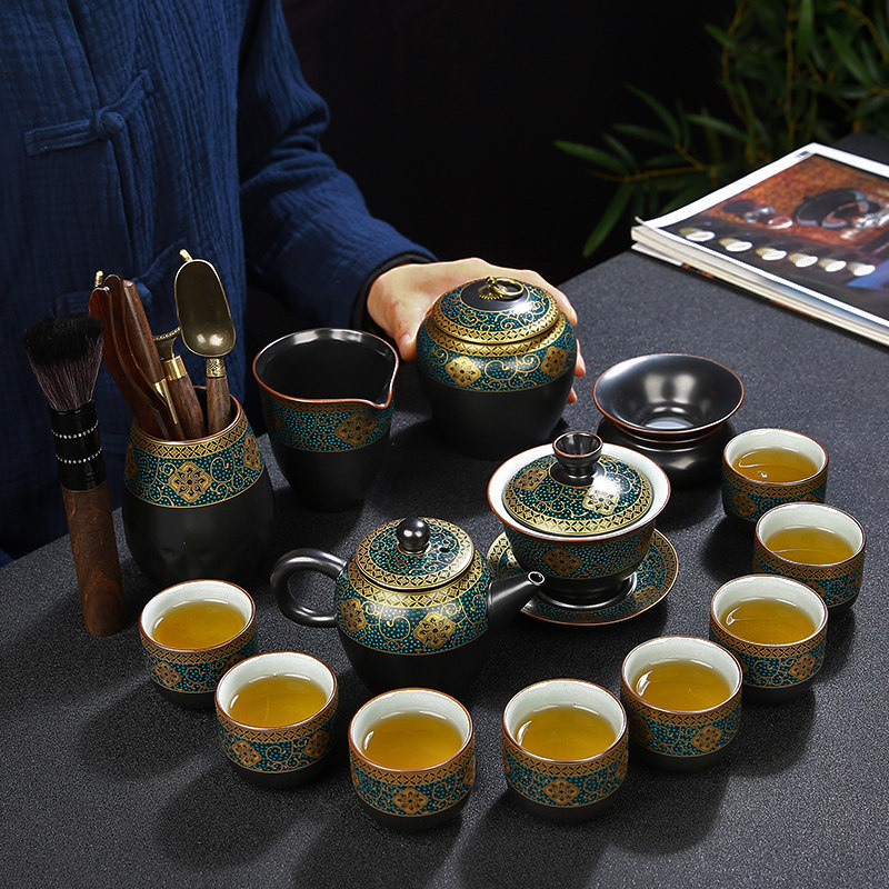 功夫茶具套装家用客厅简约高档古韵茶杯办公室会客泡茶壶盖碗礼盒,餐饮具,功夫茶具,淘宝优惠券,粉丝福利购,淘宝优惠卷