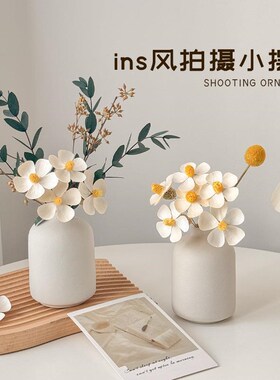 拍摄卧道具小摆件级室桌面干花装饰风格花束间改造民宿布置物件高