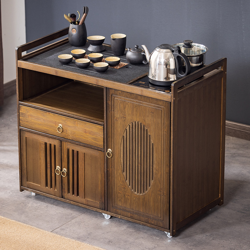 茶台2024新款茶几非实木茶桌可移动边几烧水壶一体茶车小型茶水柜