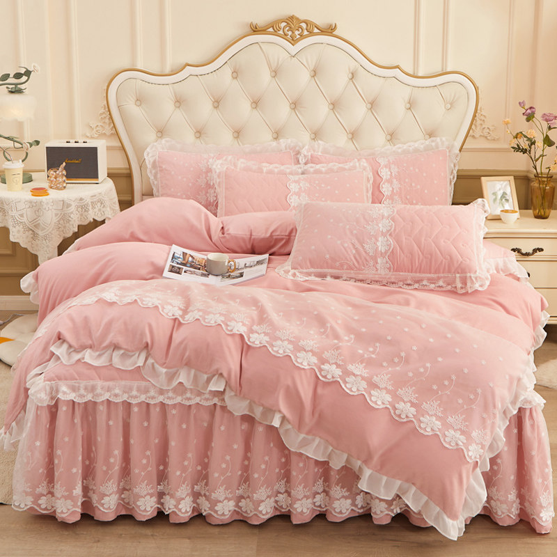 韩式被套单件公主风纯色高级感蕾丝花边四季通用被罩春夏床上用品,床上用品,被套,淘宝优惠券,粉丝福利购,淘宝优惠卷