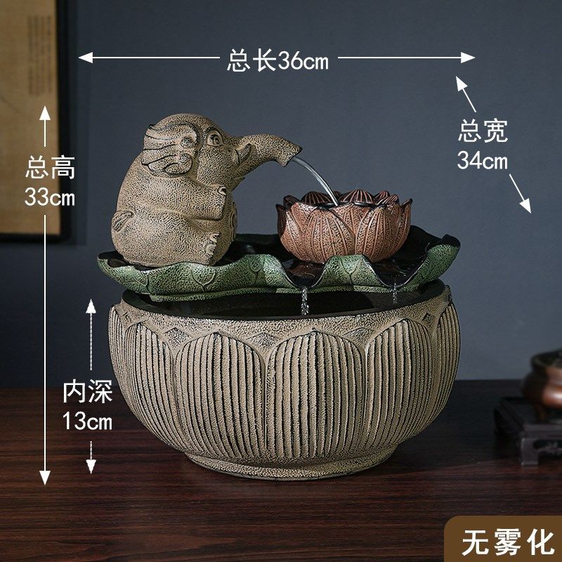 室装饰大象吐水流水生财摆件循环水茶室布置鱼池茶桌水系景观,家居饰品,流水摆件,淘宝优惠券,粉丝福利购,淘宝优惠卷