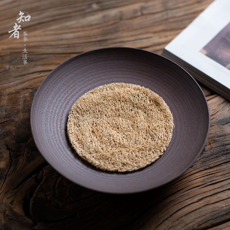 原朴粗陶壶承 复古干泡茶台圆盘茶具茶道茶壶底座托盘隔热养壶垫
