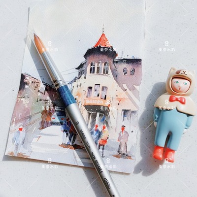 荷尔拜因 3100R 20号 羊毛动物毛圆头水彩画笔 柴崎爷爷水彩