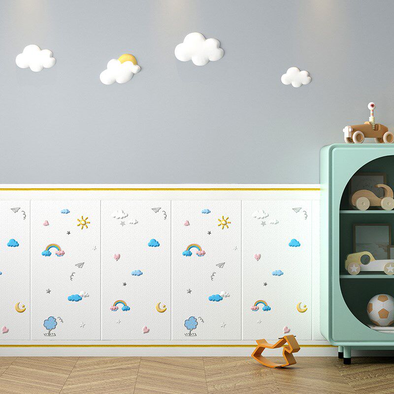 自粘3d立体墙贴卡通儿童房墙纸软包墙围贴纸幼儿园防撞墙裙男孩