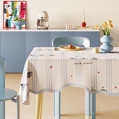 奶油风异形桌布防水防油免洗餐桌垫氛围感客厅家用茶几盖布桌面垫