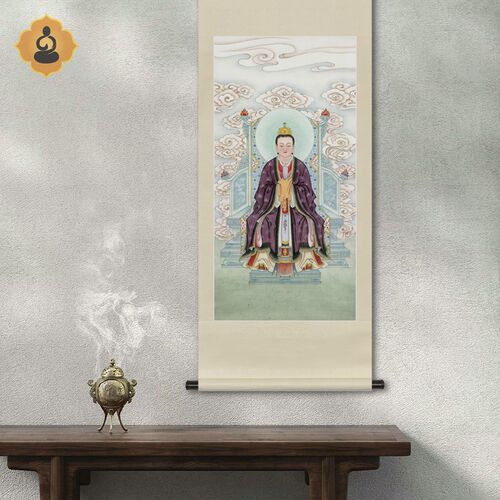 工笔人物国画紫虚元君南岳魏夫人画像玄关书房办公室中式装饰挂画