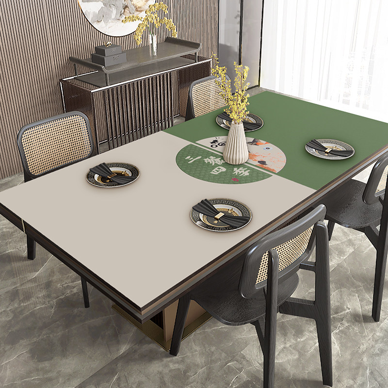 【皮革桌垫】中式创意茶几高级感餐桌布防水防油防烫折叠桌面垫,居家布艺,桌布,淘宝优惠券,粉丝福利购,淘宝优惠卷