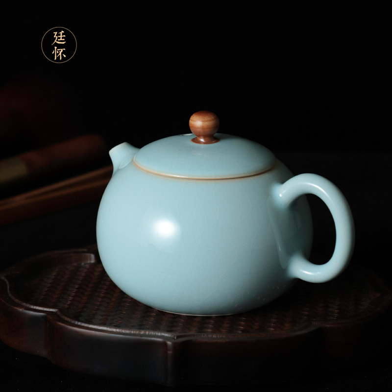 汝州李廷怀汝瓷西施壶天青汝窑茶壶功夫茶具开片陶瓷单壶中式高端