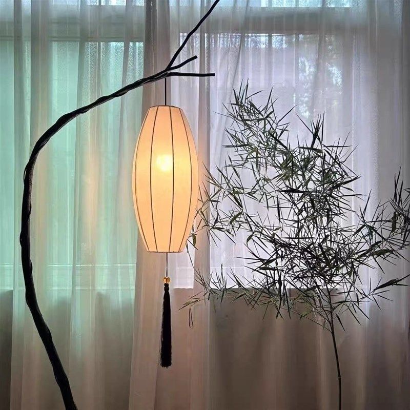 海湾灯饰 布艺灯罩DIY手工制作中古花落地灯配件灯罩不含树枝底座
