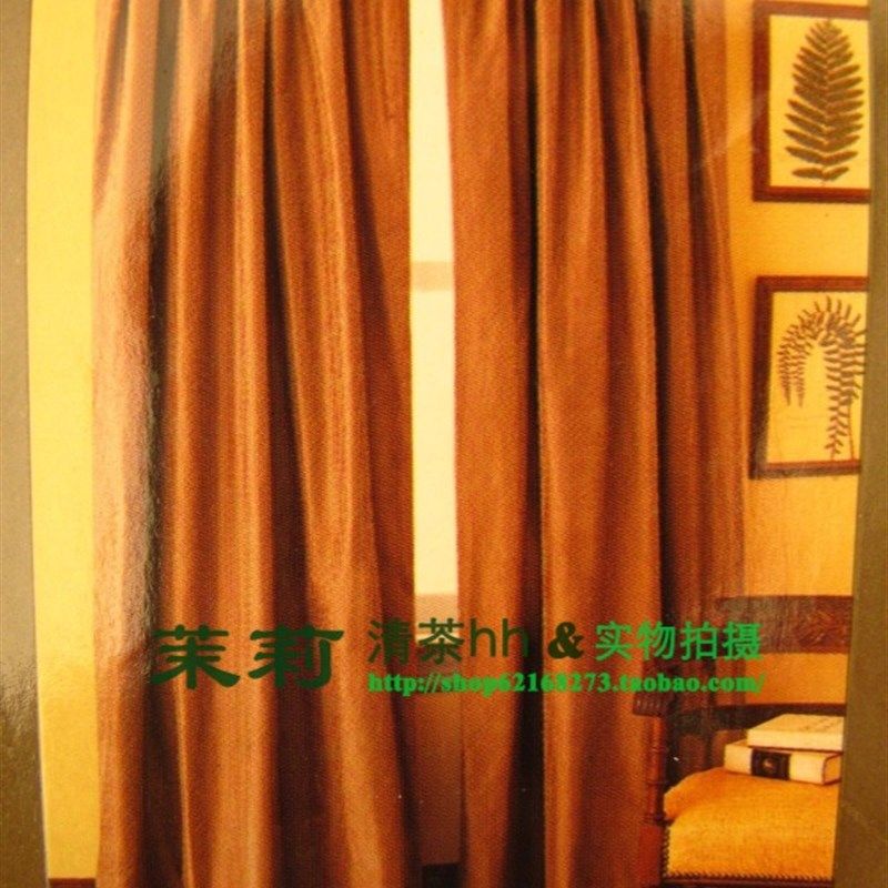 典雅欧式 真丝绸缎 全遮光条纹窗纱窗帘成品奢华高档遮阳两件套