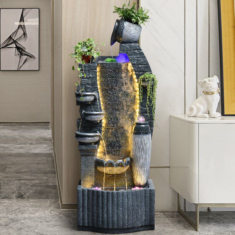 欧式流水喷泉鱼缸循环水幕景观加湿器客厅办公室落地生财水景摆件,家居饰品,流水摆件,淘宝优惠券,粉丝福利购,淘宝优惠卷