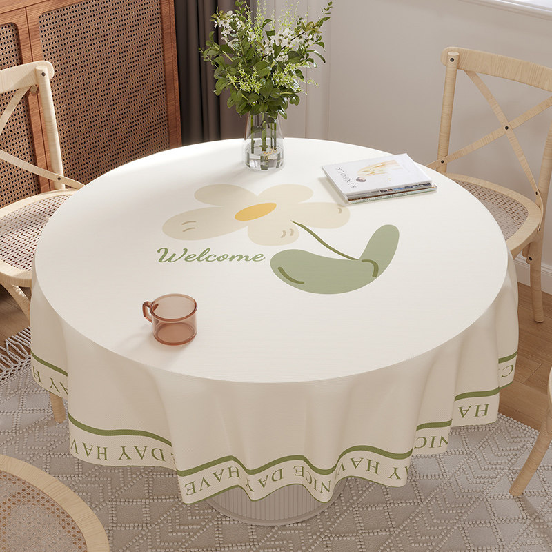 田园圆桌桌布防水防油免洗圆形台布茶几桌布PVC餐桌布新款桌面垫
