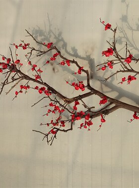 上海仿真腊梅花装饰桃花树客厅墙面花树店铺花瓶吊顶白花枝干树枝