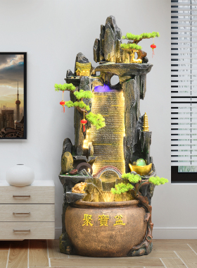 假山流水摆件喷泉客厅水景办公室会所开业鱼缸循环水装饰工艺品
