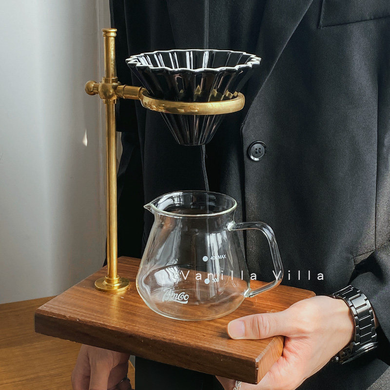 手冲咖啡壶套装复古咖啡陶瓷滤杯手冲壶支架滴漏玻璃滤杯器具家用
