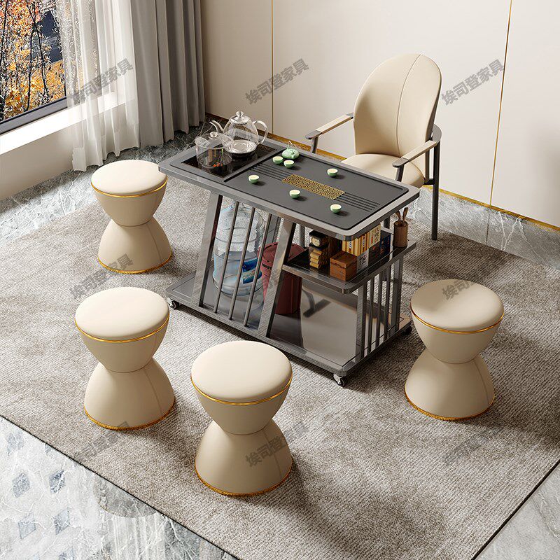 铁艺茶桌家用移动小茶台碳素钢一体式茶水柜阳台客厅小茶桌椅组合,住宅家具,家用茶台/茶桌,淘宝优惠券,粉丝福利购,淘宝优惠卷