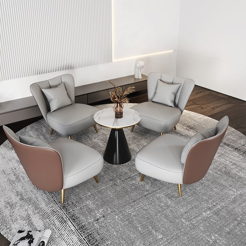 商务会客办公室贵宾接待沙发简约现代洽谈桌椅组合接待休息区阳台