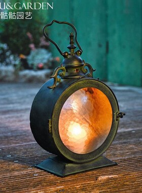 欧式复古深绿色仿古风灯灯笼花园庭院酒吧别墅创意摆件装饰烛台