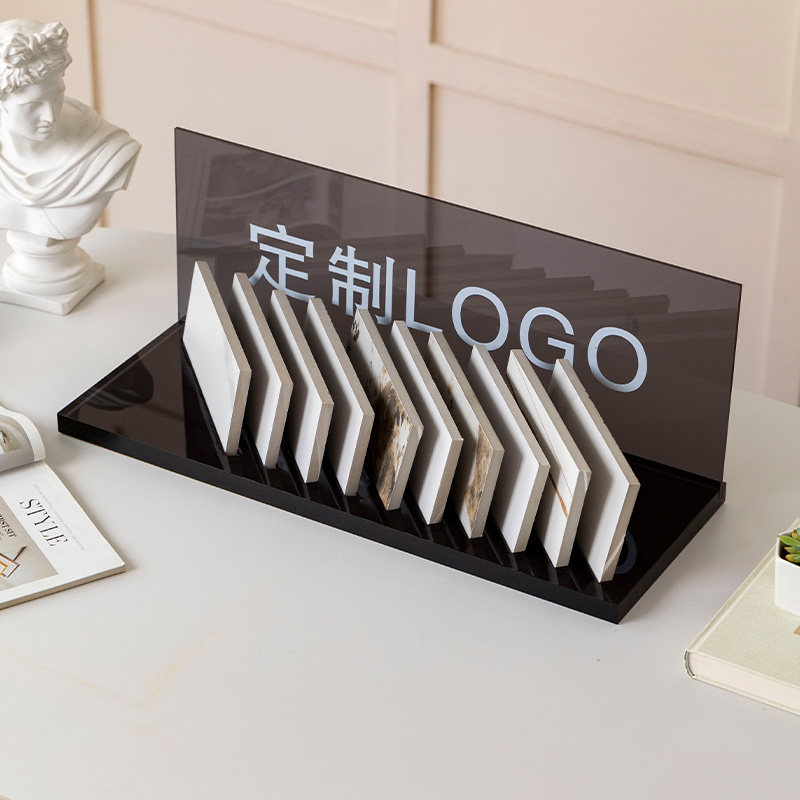 瓷砖展示架岩板样品展架石材大理石玻璃色板小样板压克力陈列架