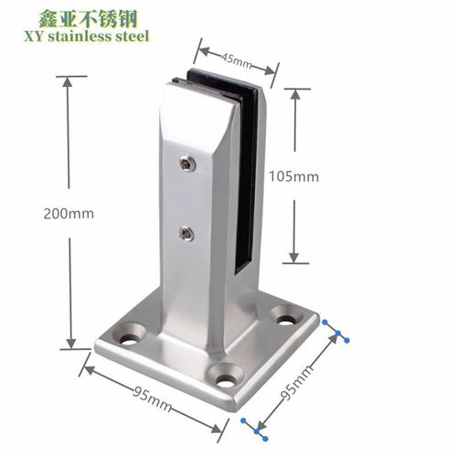 不锈钢泳池夹拉丝黑夹免打孔栏杆楼梯底座扶手配件钢化玻璃固定夹