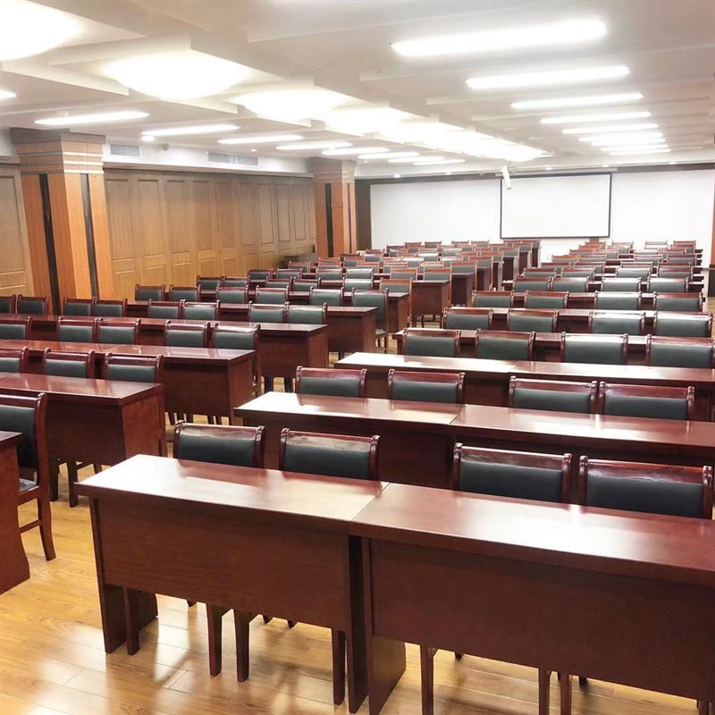 会议室桌椅组合双人油漆木皮条形会议桌党员培训桌长条桌办公桌子