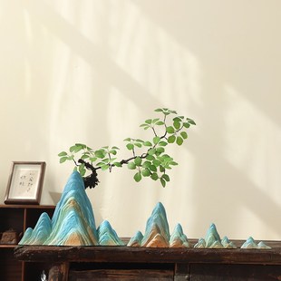 陶瓷大假山鱼缸造景摆件花瓶花插玄关博古架样板间茶桌沙盘装 饰品