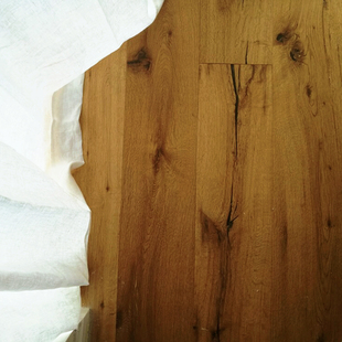 轨迹 千年古刹橡木三层实木大板 15/4mm手工仿古做旧木蜡油地板E0