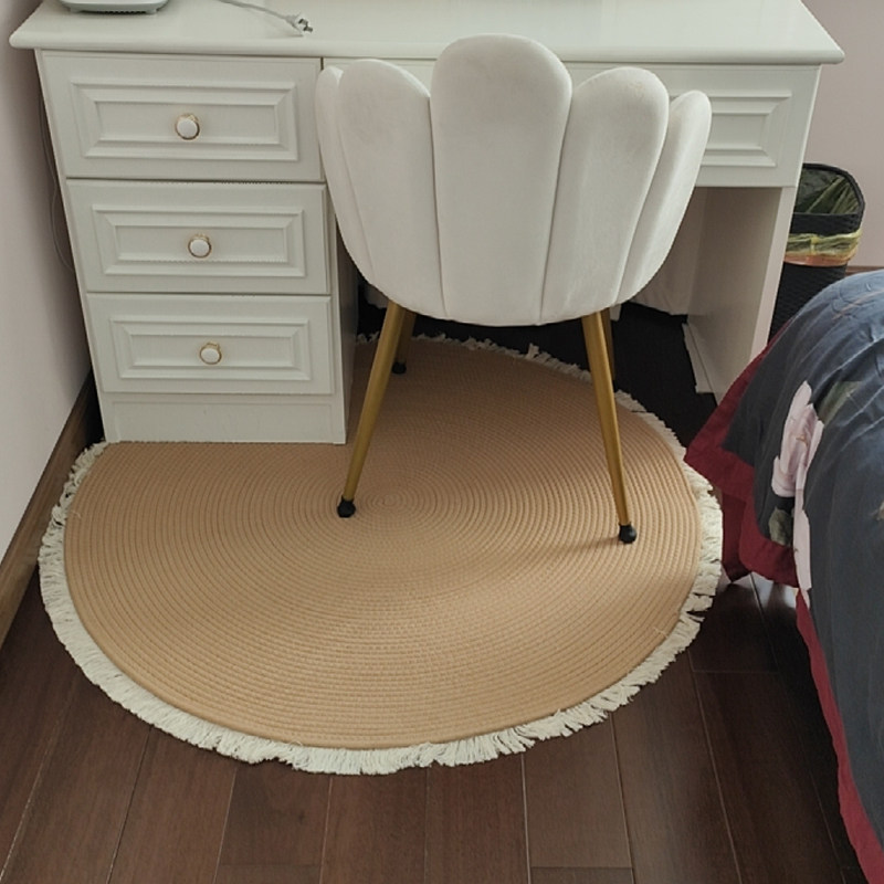 流苏圆形地毯床边编织棉线地垫客厅茶几耐磨垫子书房儿童卧室爬行,居家布艺,床边毯,淘宝优惠券,粉丝福利购,淘宝优惠卷