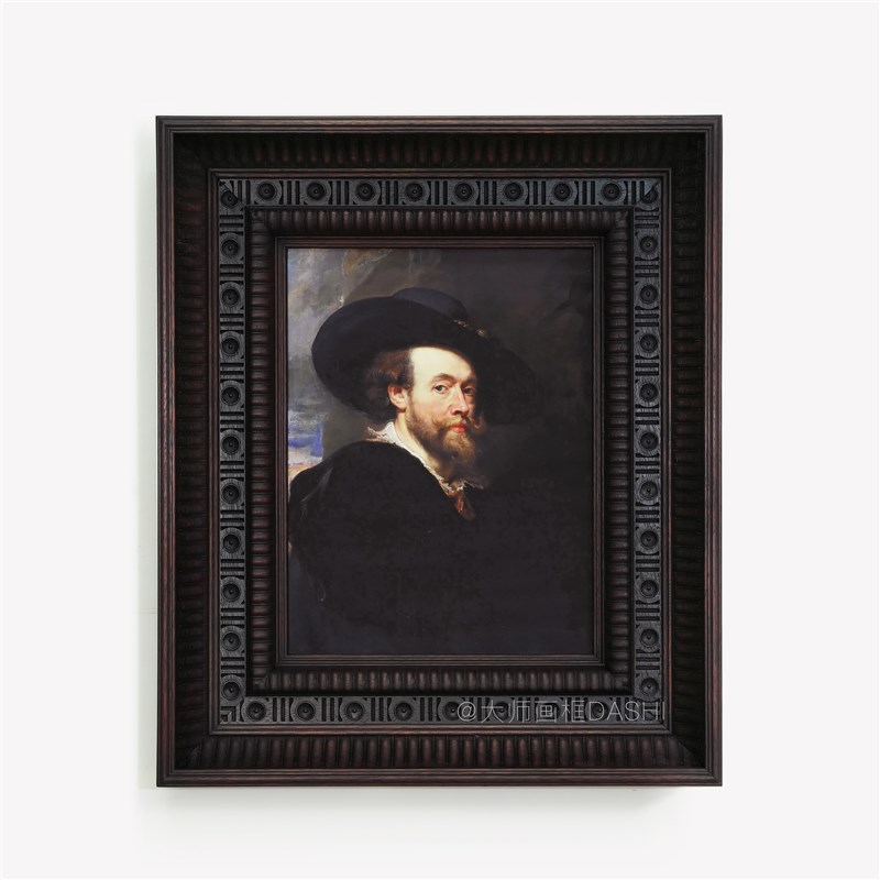 大师画框欧式复古典中古红木实木定制油画框外框装裱宽边相框镜子