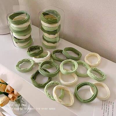新款抹茶绿高颜值发圈发绳高弹力橡皮筋皮筋头发ins头绳马尾加粗