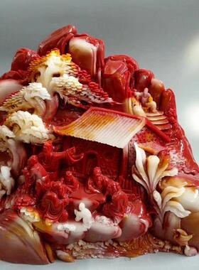 厂家他合家欢玉石奇9845石原摆件仿寿山石芙蓉石雕借记卡摆设礼品