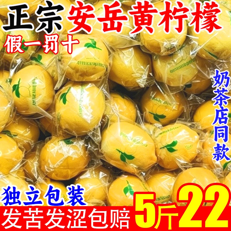 四川安岳黄柠檬新鲜水果香皮薄一无级籽奶茶店专用酸色泡水精选C