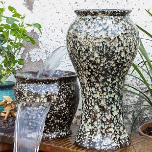 全套瀑布摆件态水循环水养鱼陶IWK罐古流生鱼缸过滤器造景鱼池法