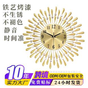 意欧式4G9A0095钟表客创厅钟挂钟高级感静音时壁石钟英钟表挂墙钟