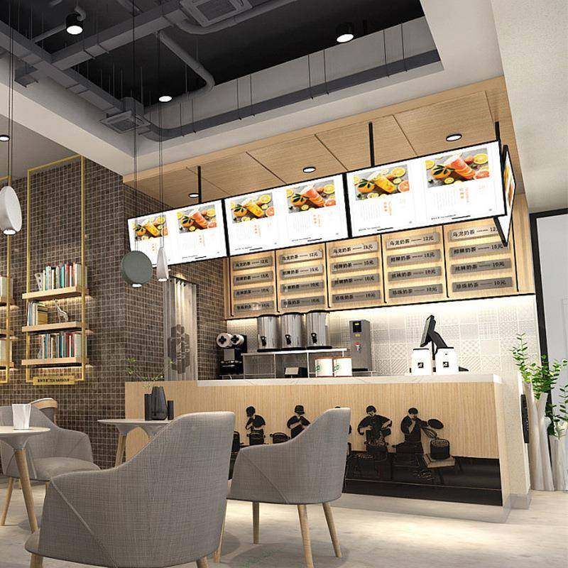 多电视机架吊装天屏花板吊顶支架DJ3-2可移动奶茶店广告机显示屏