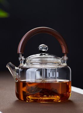 新羽蒸煮两用玻璃煮茶壶电陶炉煮茶器大容量烧水泡茶壶茶具套装