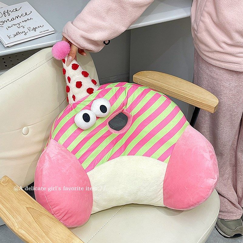 可爱卡通大眼仔护腰靠垫办公室座椅宿舍工位久坐飘窗床头午睡靠垫,居家布艺,腰靠垫,淘宝优惠券,粉丝福利购,淘宝优惠卷