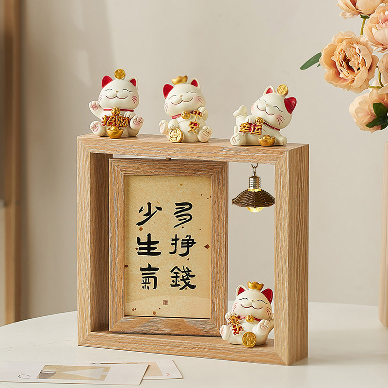 7寸七寸6寸六寸实木质双面旋转照片相框小摆台摆件装饰画高级感