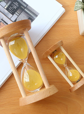 木质沙漏计时器30分钟三分钟3五1时间小摆件流沙瓶儿童半小时防摔