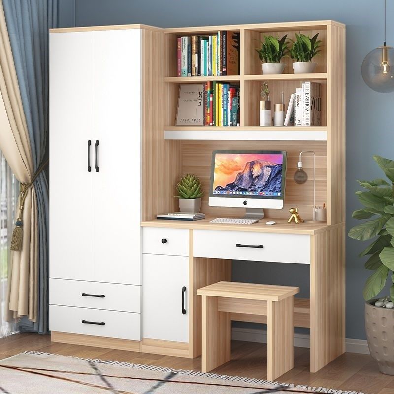 书桌带衣柜欧式多功能组合书架学生写字台一体连体书桌衣柜,住宅家具,连体书桌柜,淘宝优惠券,粉丝福利购,淘宝优惠卷