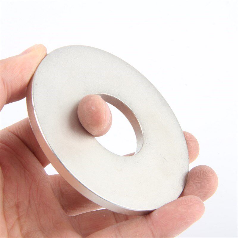 80*5-30mm N52圆环磁铁 吸铁孔镀镍强磁硬币吸取捡拾垃圾分类磁石